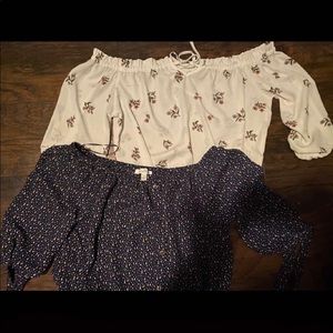 2 over the should floral or pattern blouses :)